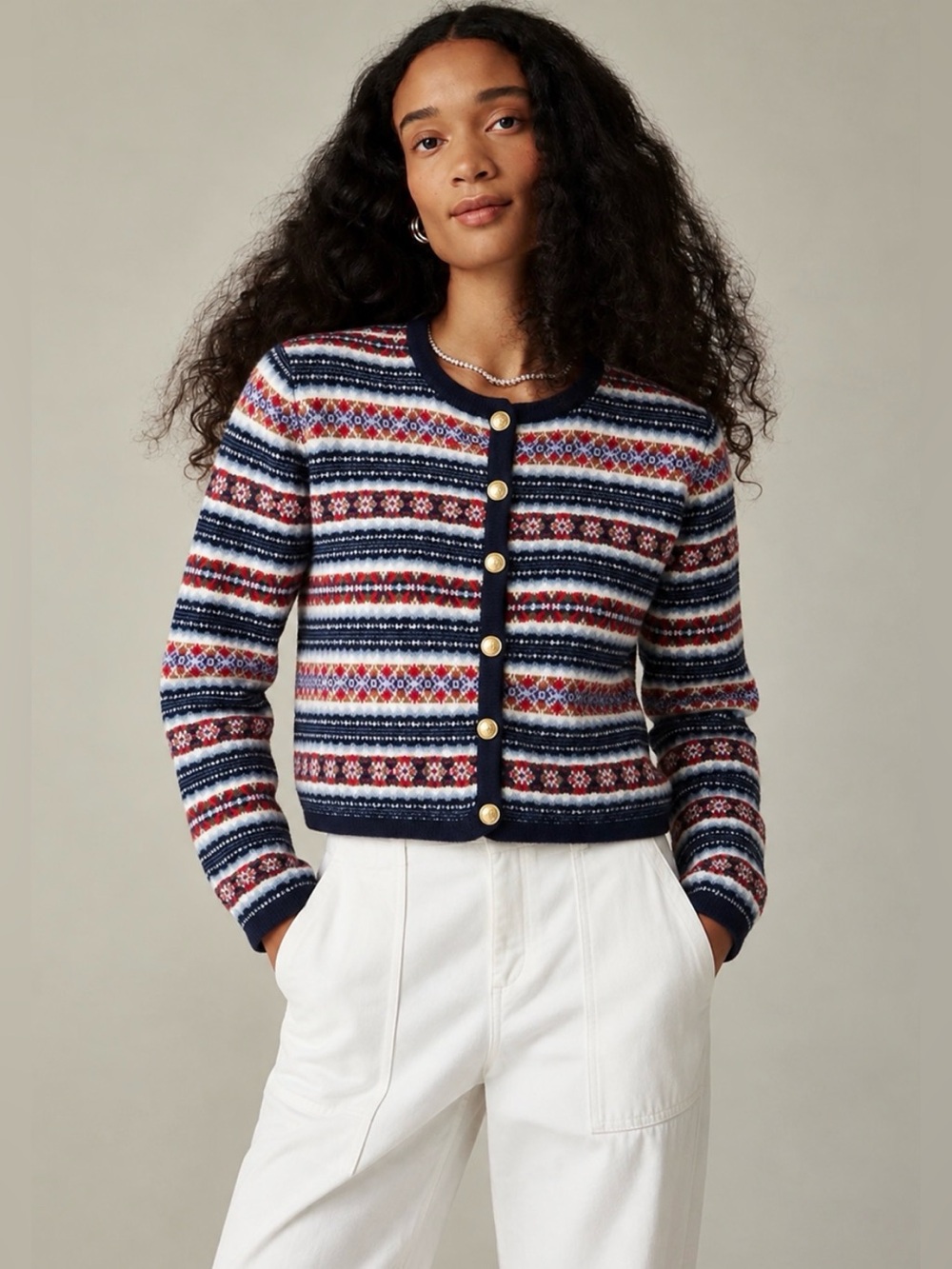 J. Crew Boiled Merino Wool Blend Fair Isle Lady Jacket Cardigan Size XXL NWT